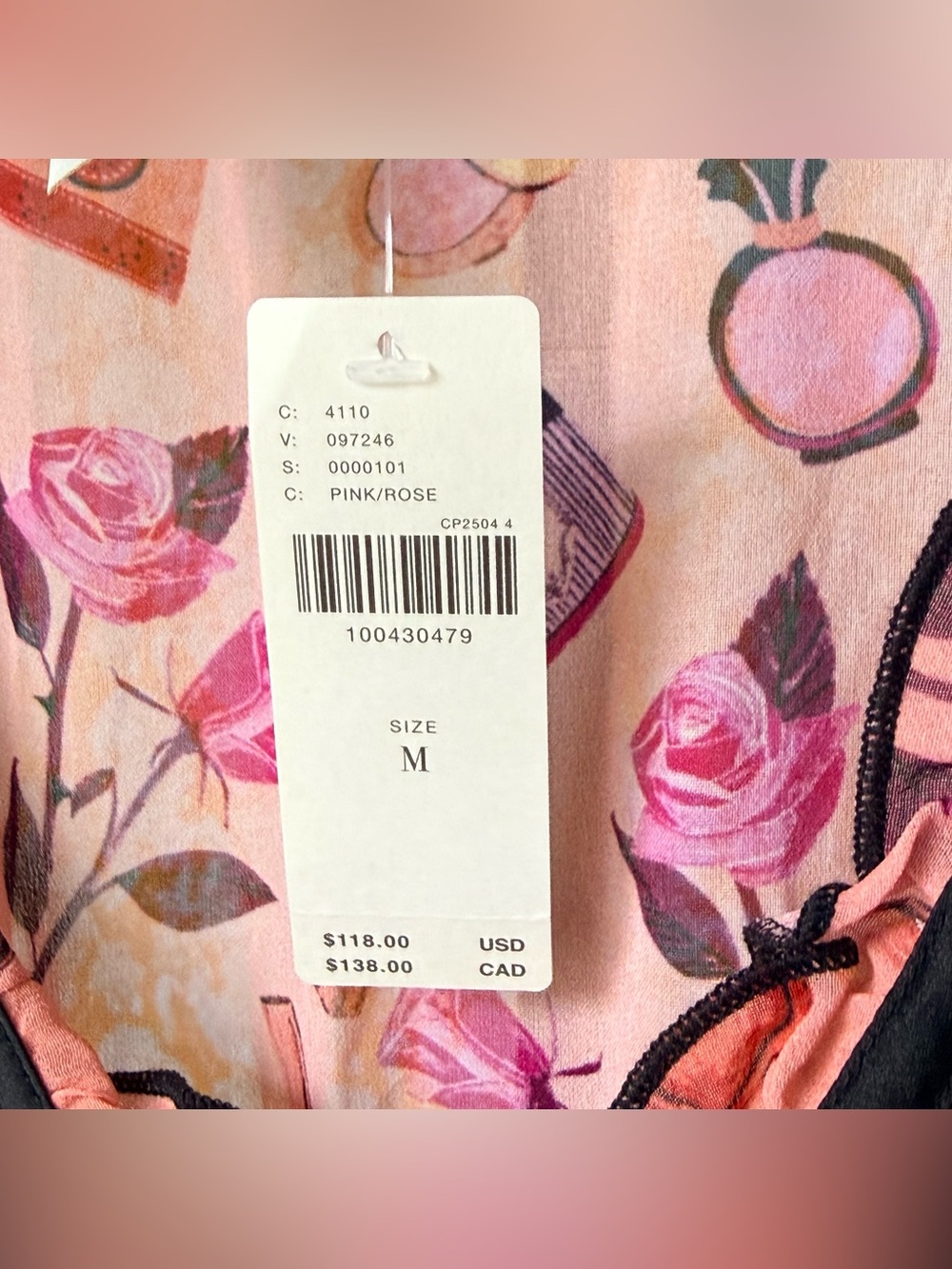 NWT - Maeve V Neck Puff Sleeve Printed Blouse Size M - Picture 6 of 10